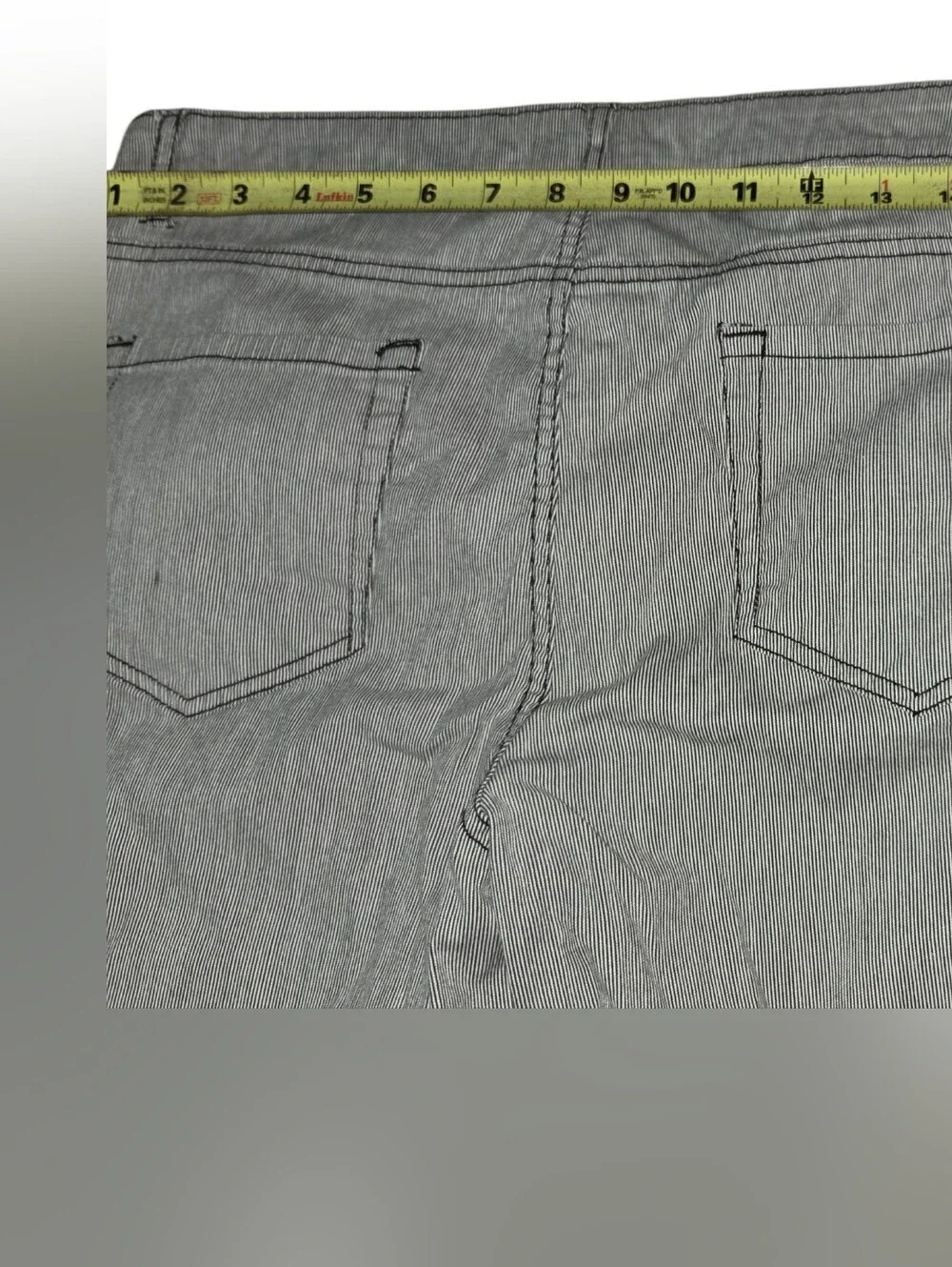 Women's Gray Striped Capris - Casual Everyday Style